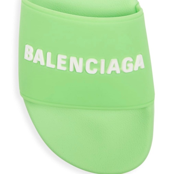 Women’s Balenciaga Slides Size 9 Neon Green - Picture 5 of 6